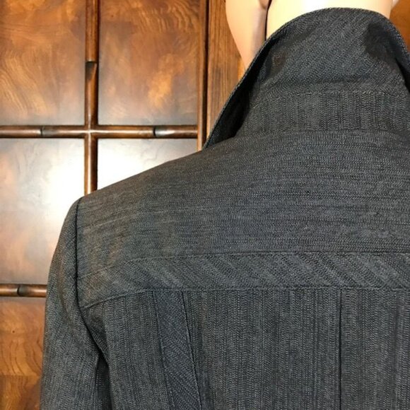 NWOT Nine West Indigo Cannes Tailored Variegated Peplum Double Breasted Jacket - Picture 10 of 16